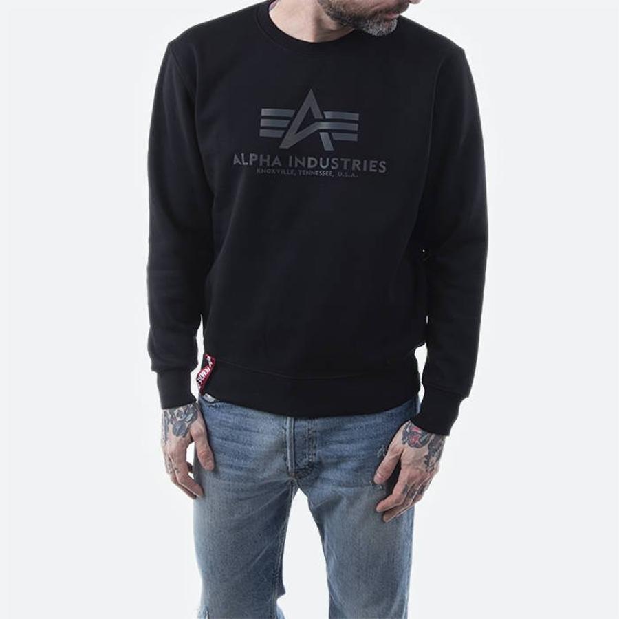 Basic Sweater Rainbow Reflective Print - black