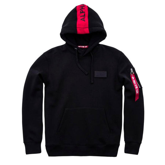 Red Stripe Hoody - black