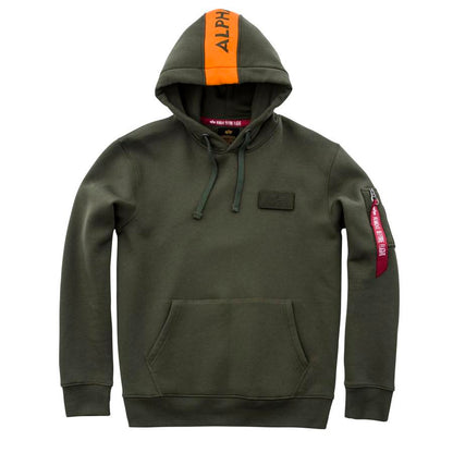 Red Stripe Hoody - dark green