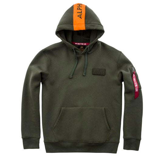 Red Stripe Hoody - dark green