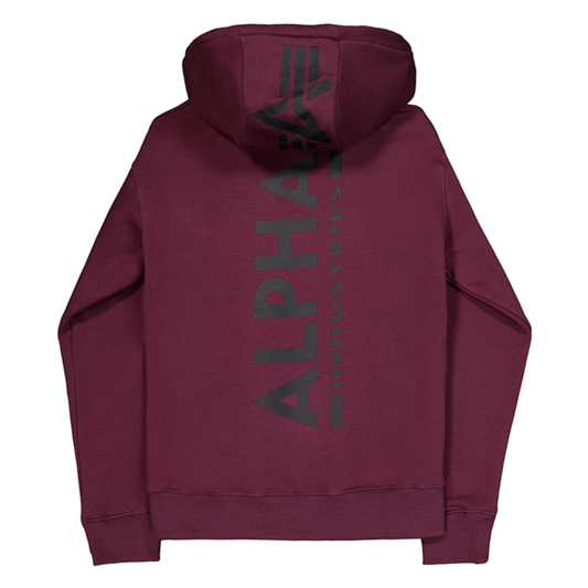 Back Print Hoodie - dark cherry