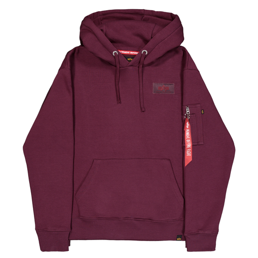 Back Print Hoodie - dark cherry