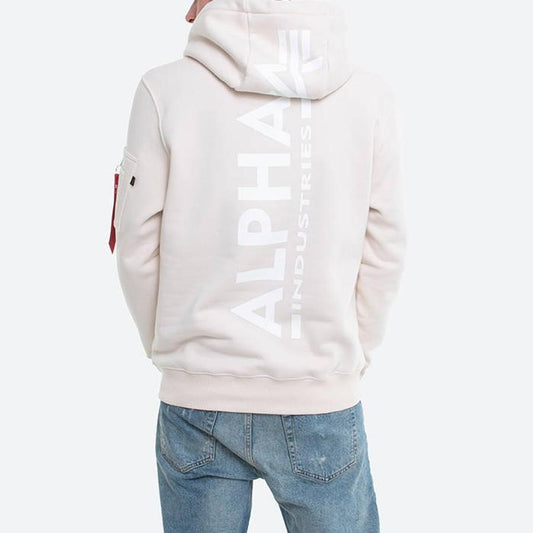 Back Print Hoody - jet stream white/white