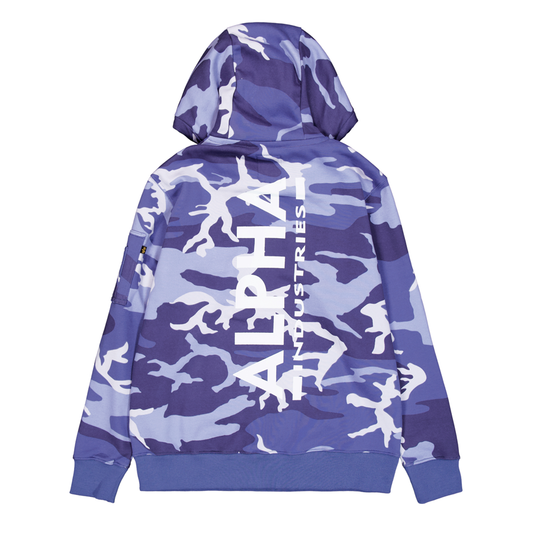 Back Print Camo Hoodie - night purple camo