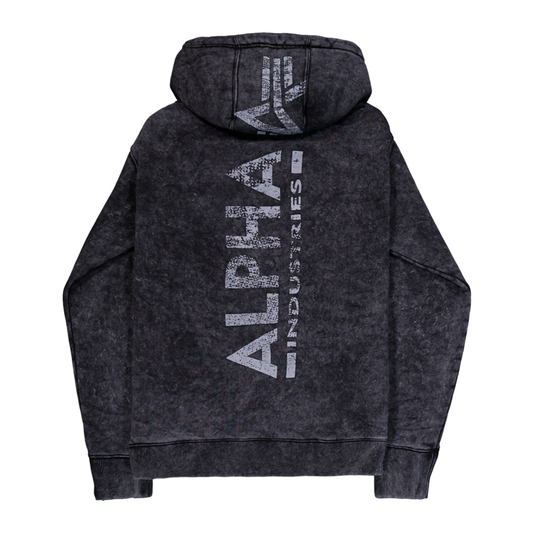 Backprint Vintage Hoodie - black