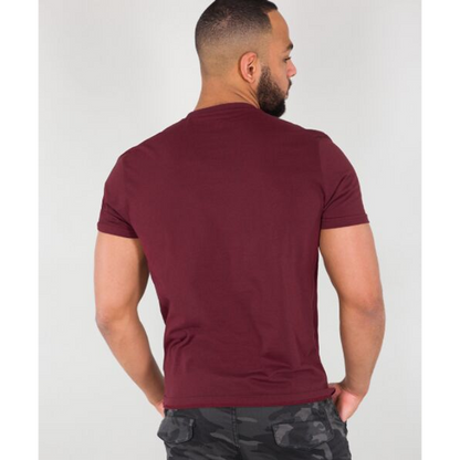 Basic T Small Logo - burgundy