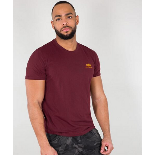 Basic T Small Logo - burgundy