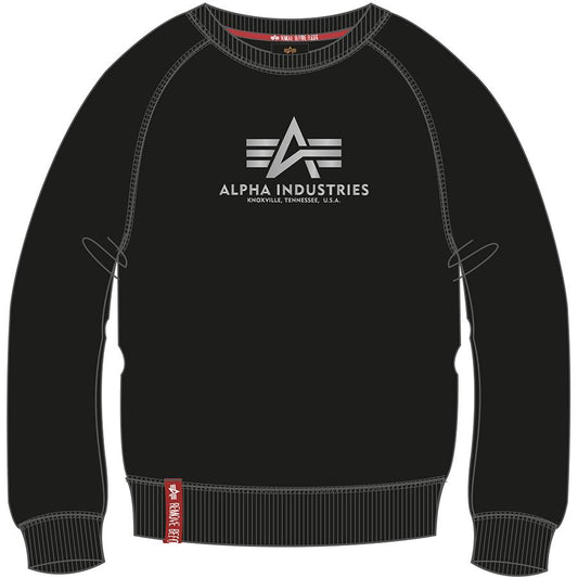 New Basic Sweater Woman Foil Print - black/metal silver