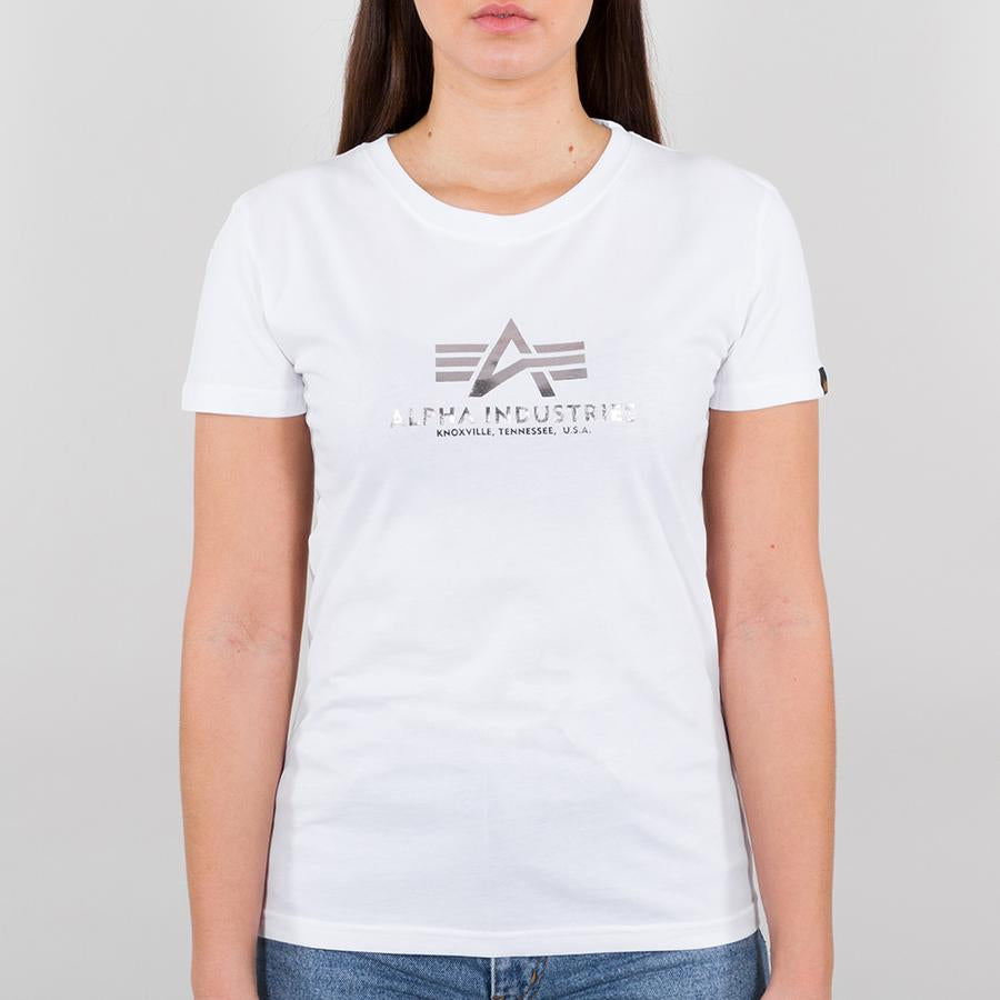 New Basic T Woman Foil Print - white/metalsilver