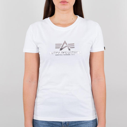 New Basic T Woman Foil Print - white/metalsilver