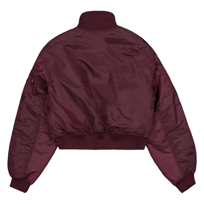 MA-1 Cropped Bomber Jacket Women - dark cherry