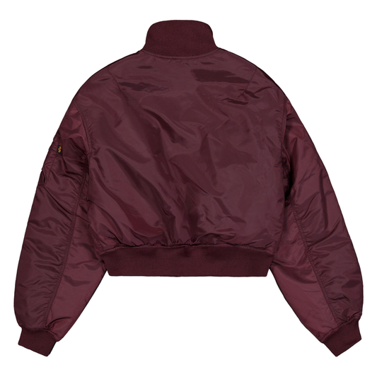 MA-1 Cropped Bomber Jacket Women - dark cherry