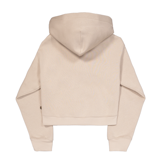 Basic Big Logo Puff Print Hoodie Women - organic beige