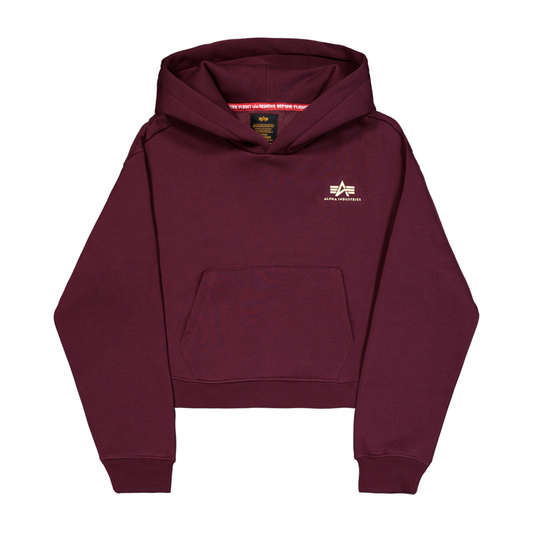 Basic Small Logo Hoodie Women - dark cherry