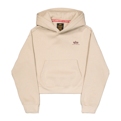 Basic Small Logo Hoodie Women - organic beige