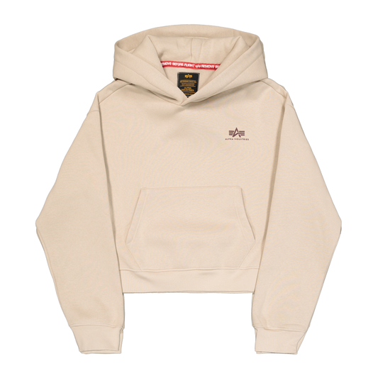 Basic Small Logo Hoodie Women - organic beige
