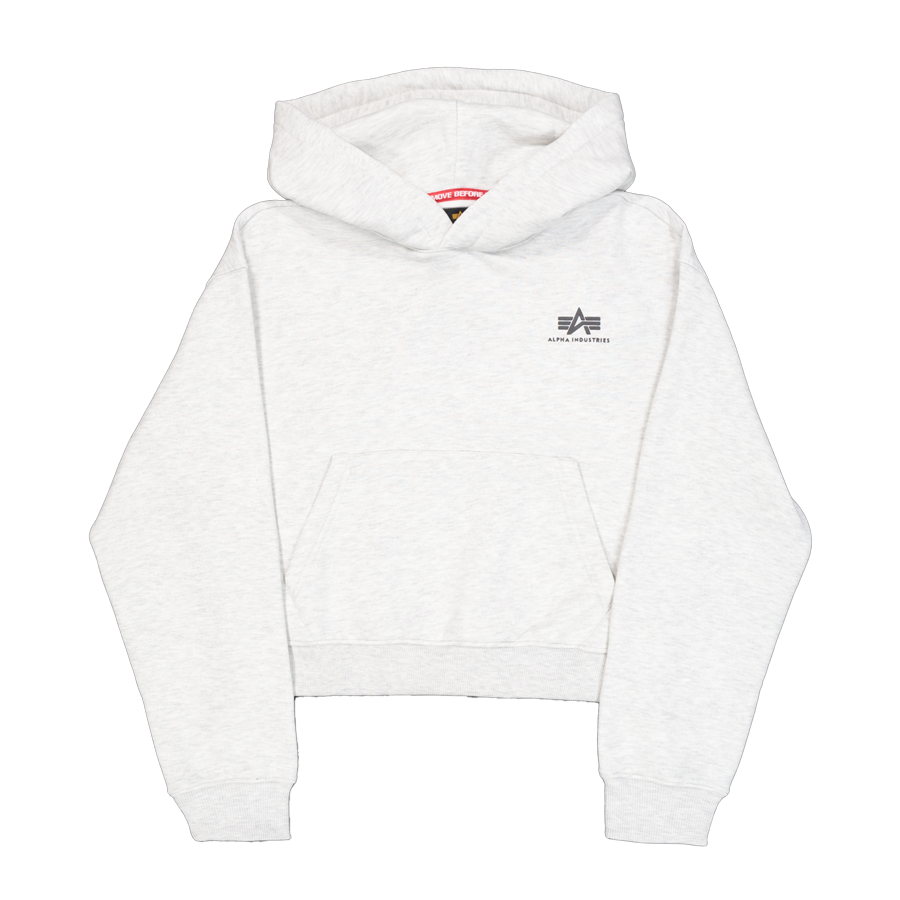 Basic Small Logo Hoodie Women - pastel grey melange
