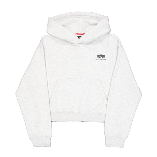 Basic Small Logo Hoodie Women - pastel grey melange