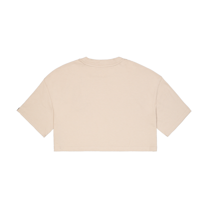 Basic Big Logo Cropped PP T-Shirt Women - organic beige