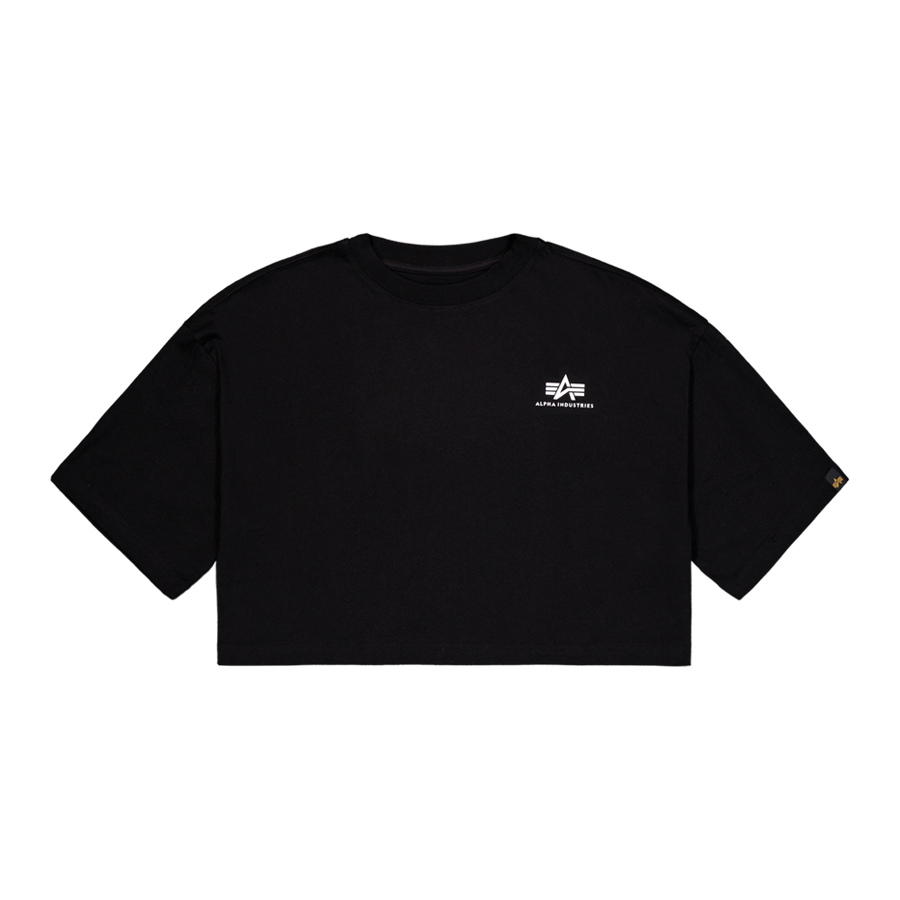 Basic Small Logo Cropped PP T-Shirt Women - black