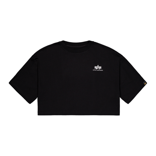 Basic Small Logo Cropped PP T-Shirt Women - black