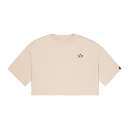 Basic Small Logo Cropped PP T-Shirt Women - organic beige