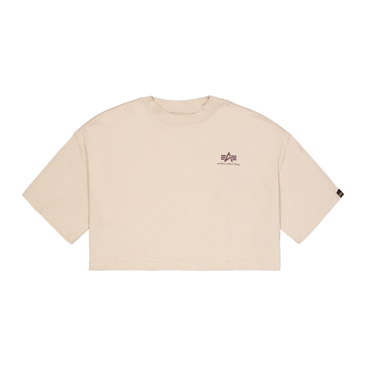 Basic Small Logo Cropped PP T-Shirt Women - organic beige