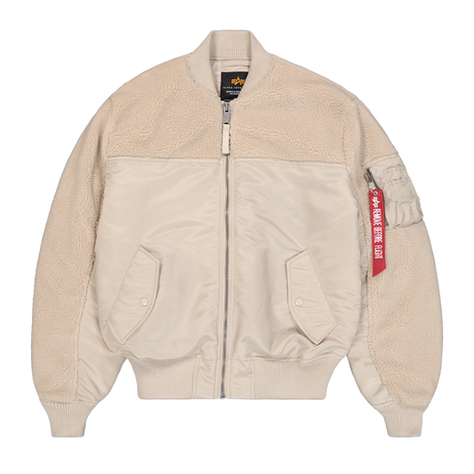 MA-1 Teddy Bomber Jacket - organic beige