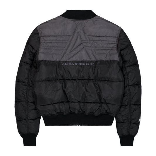 MA-1 Logo Puffer Winter Jacket - black