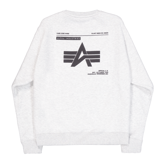 Label Sweashirt Backprint - pastel grey melange