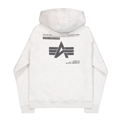 Label Backprint Hoodie - pastel grey melange