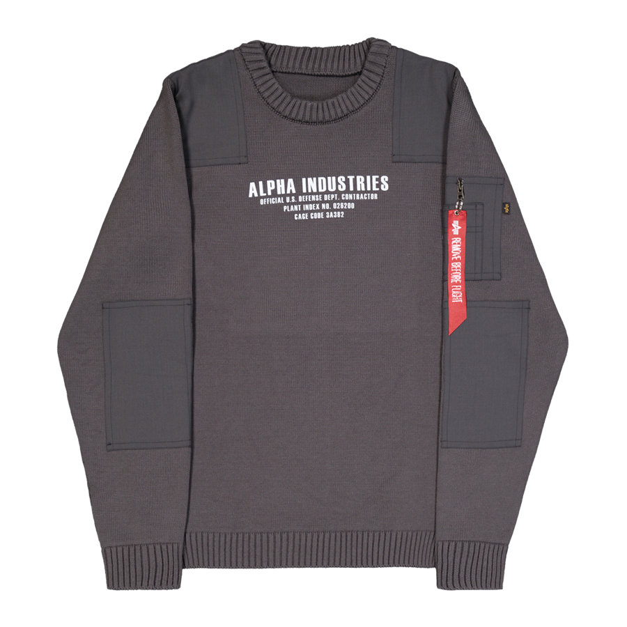 Military Knit Sweatshirt - vintage grey