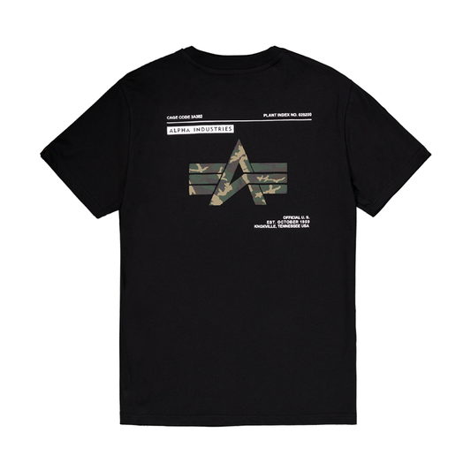 Camo Label Backprint T-Shirt - black