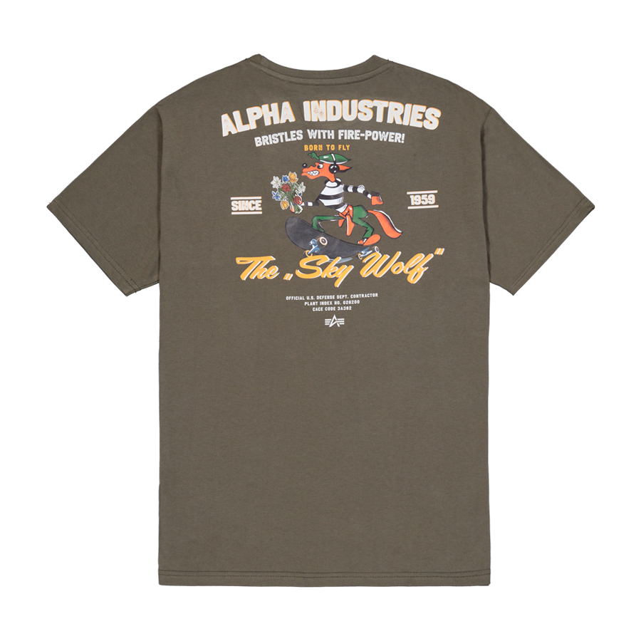 Sky Wolf T-Shirt - mud olive