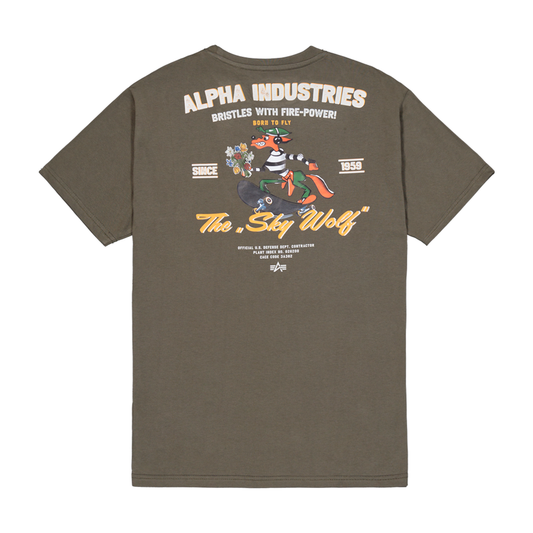 Sky Wolf T-Shirt - mud olive