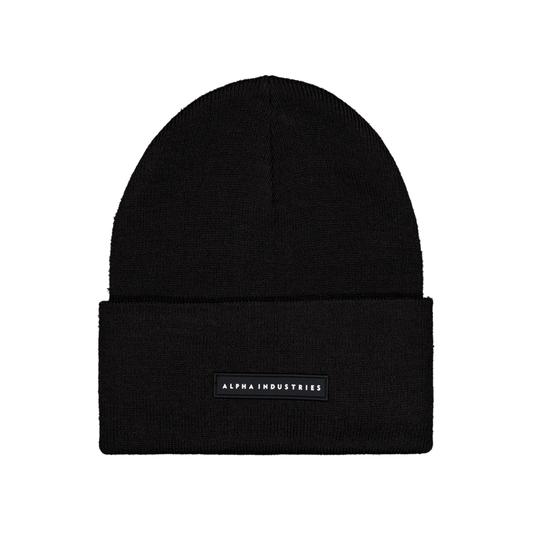 Rubber Logo Beanie - black
