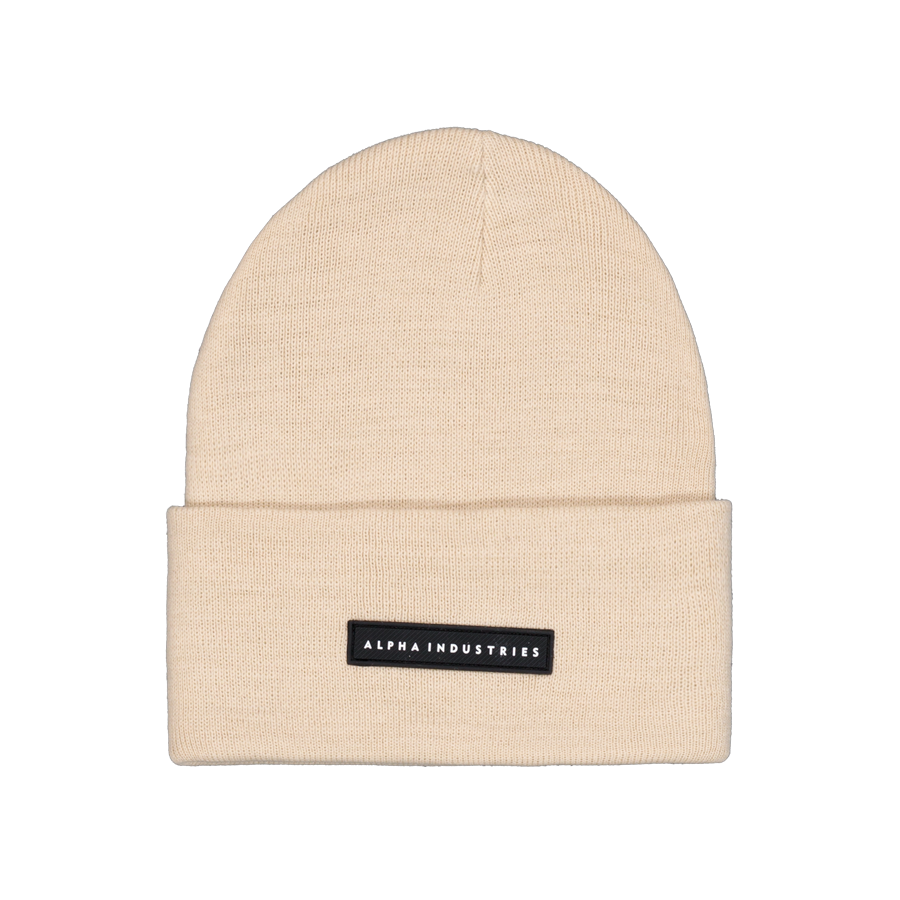 Rubber Logo Beanie - organic beige