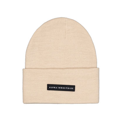 Rubber Logo Beanie - organic beige