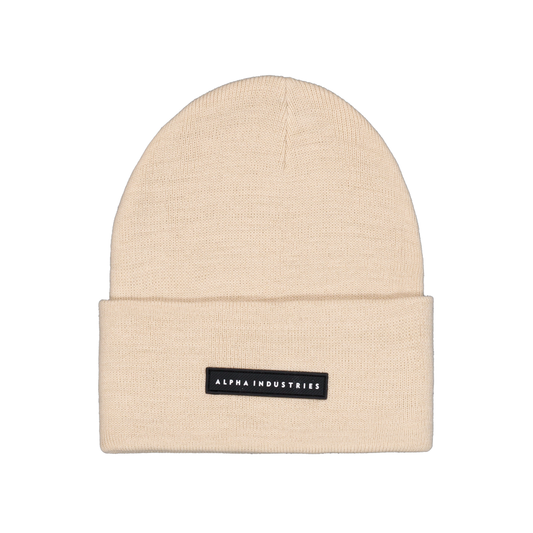 Rubber Logo Beanie - organic beige