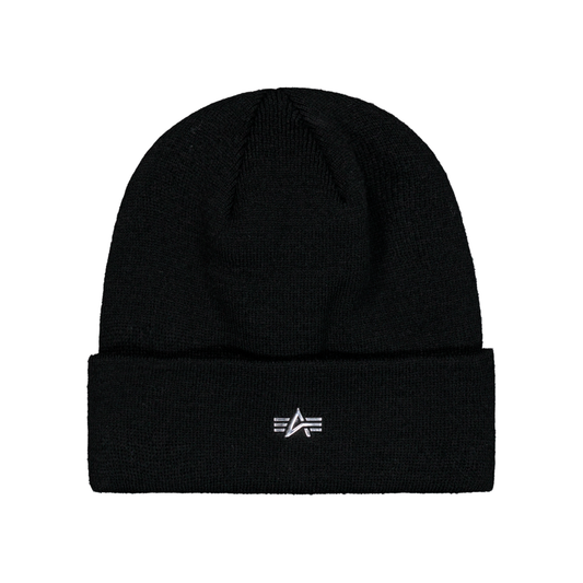 Metal Logo Beanie - black