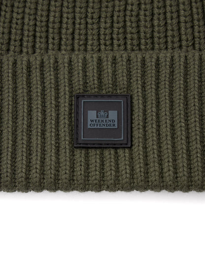 Kettama Rib Knit Beanie - Black Forest Green