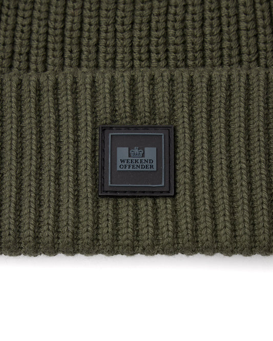 Kettama Rib Knit Beanie - Black Forest Green