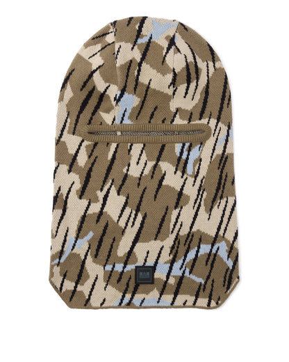 Oden Camo Rib Knit Balaclava - Tobacco Brown