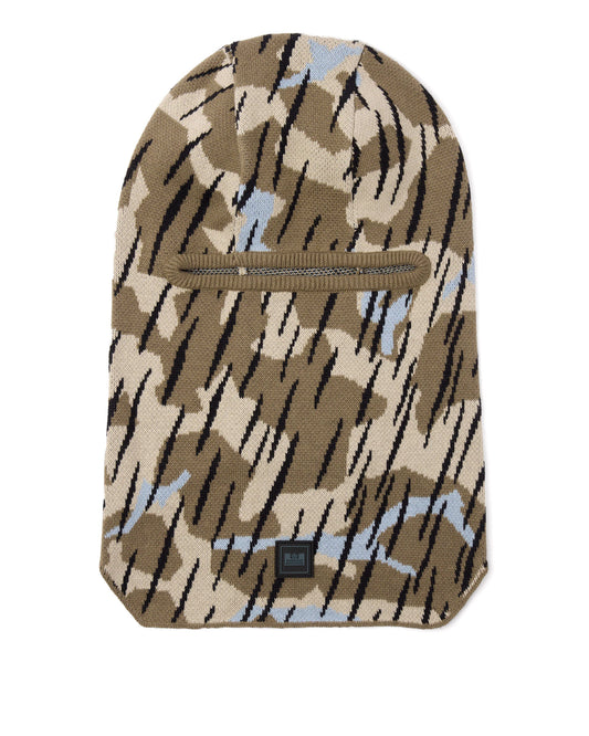 Oden Camo Rib Knit Balaclava - Tobacco Brown