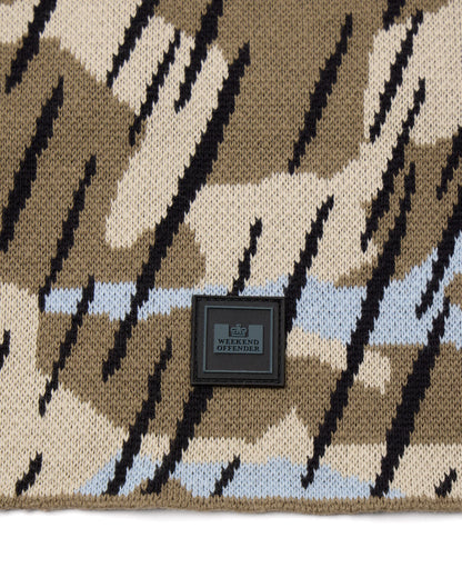 Oden Camo Rib Knit Balaclava - Tobacco Brown