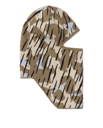 Oden Camo Rib Knit Balaclava - Tobacco Brown