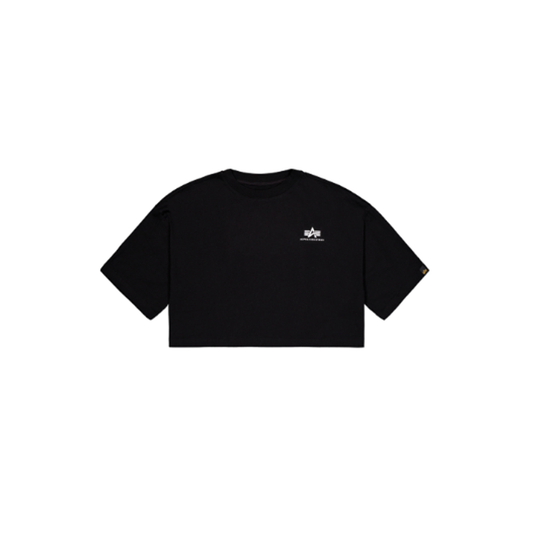 Basic Small Logo Cropped PP T-Shirt Women - black