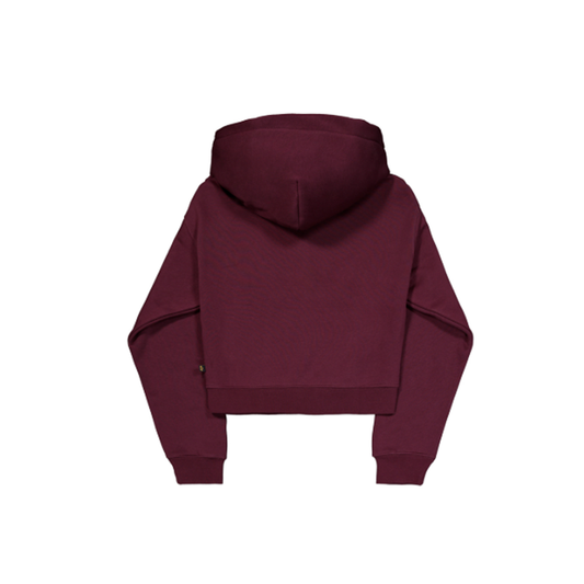 Basic Small Logo Hoodie Women - dark cherry