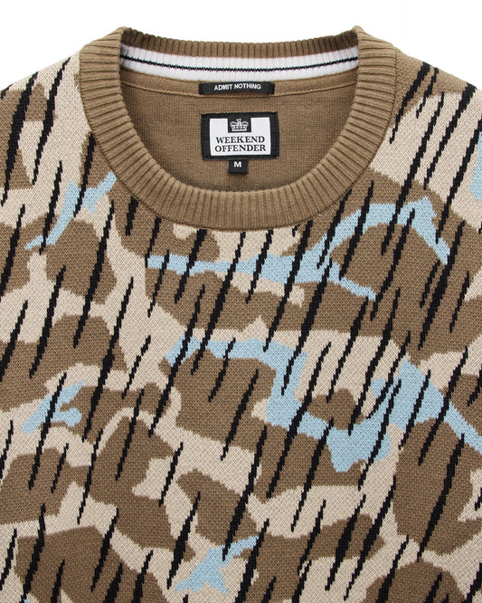 Difranco Camo Jumper - Tobacco Brown
