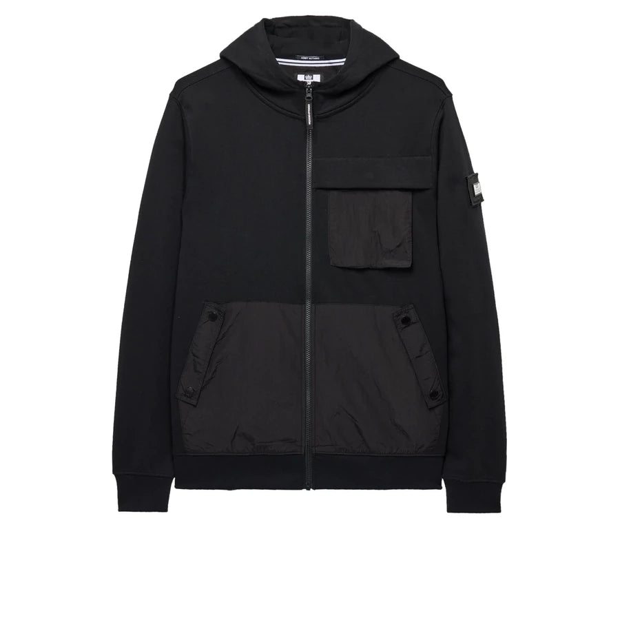 Daponte Zip Through Hoodie - black
